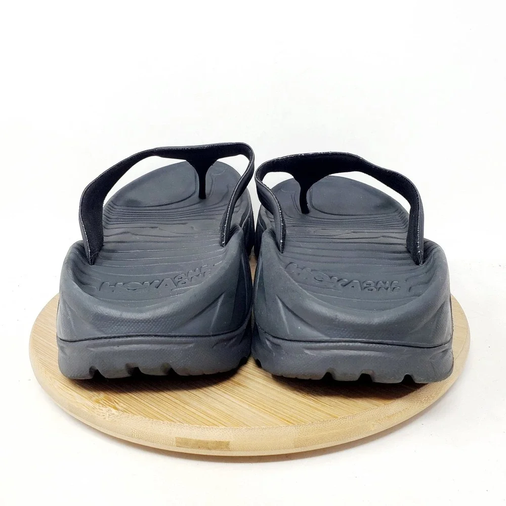 Hoka Ora Recovery Flip Sandals Mens 10 Black Pool Beach Comfort Slip On Shoes